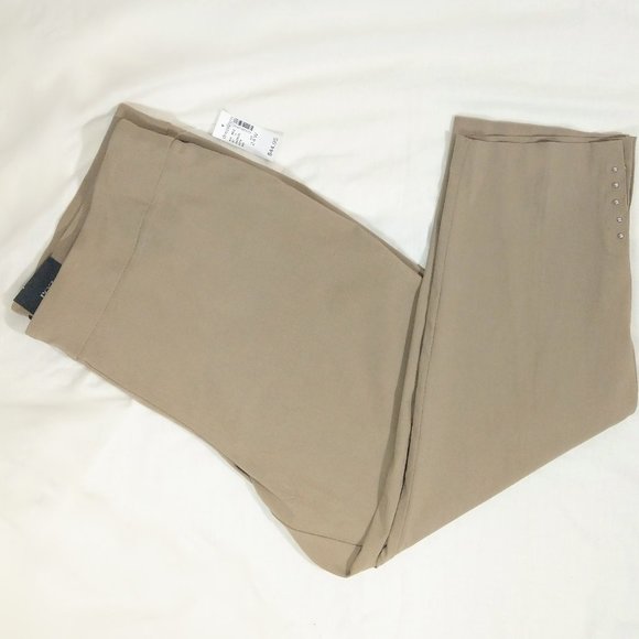 Roz & Ali Pants - NWT 24/24W Roz & Ali Rayon-Blend Tan Ankle Pants